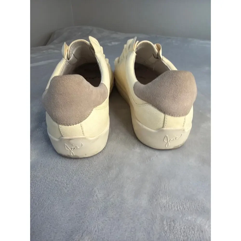 Joie Daw Butter Yellow Cream Suede Ruffle Low Top Slip On Sneakers 38 US 8